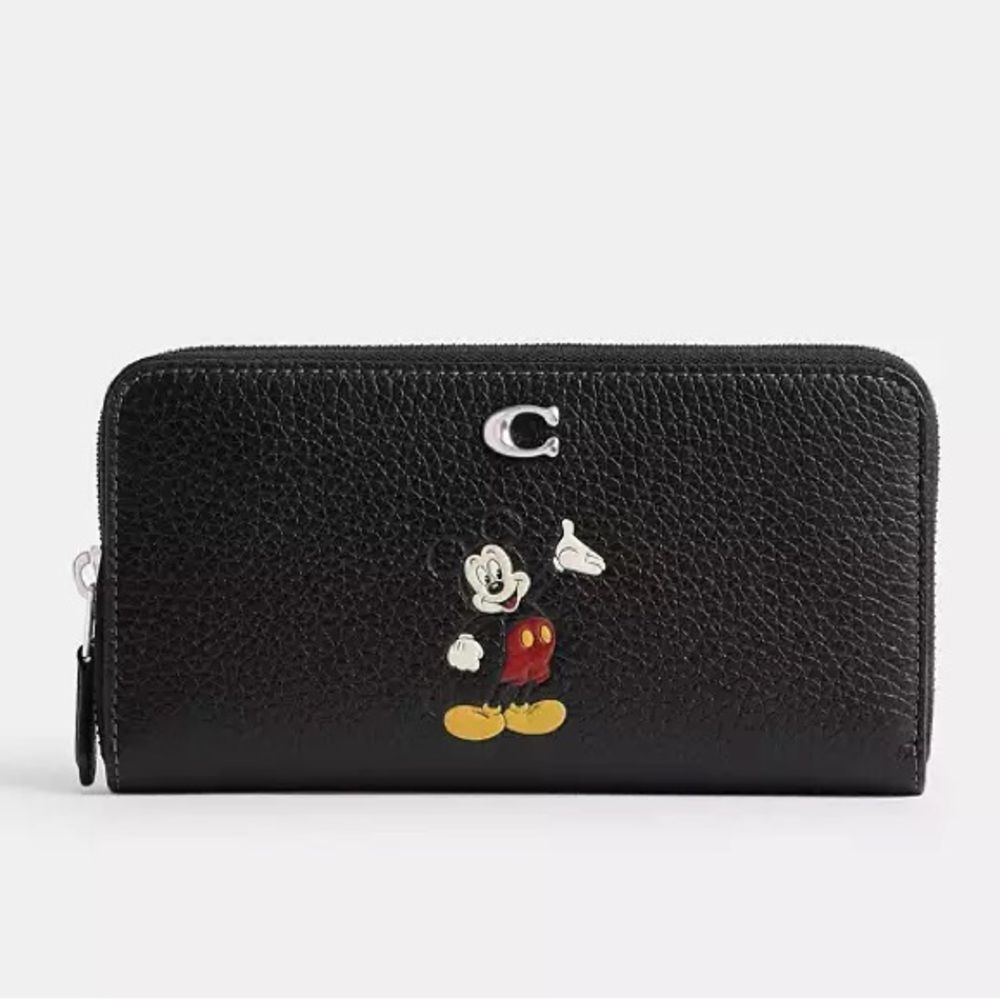 NWT Disney X Coach Essential Accordion Zip Wallet Leather w/ Mickey Mouse CQ783 - Picture 2 of 7